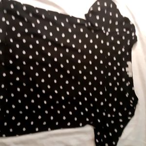 Loft black ladies blouse with white polka dots